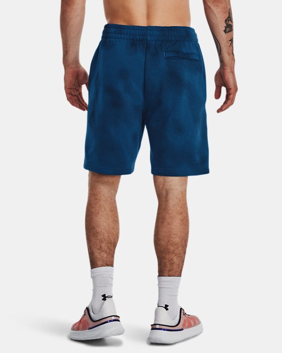 Shorts UA Rival Fleece Printed para hombre, Blue, pdpMainDesktop image number 1
